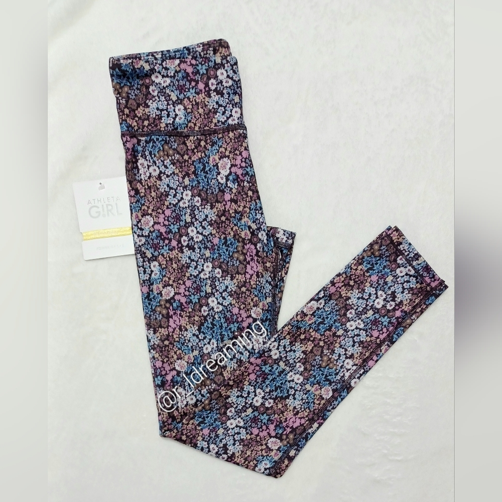 NWT Athleta Girl High Rise Chit Chat Legging Size XL/14 In Floral Zen Garden